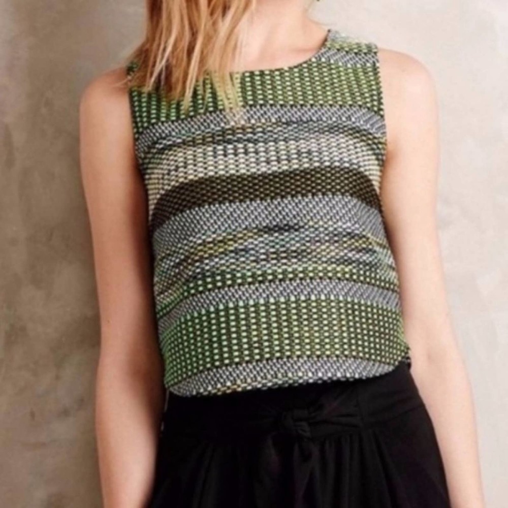 Anthropologie Leifsdottir woven crop tank top size 4
